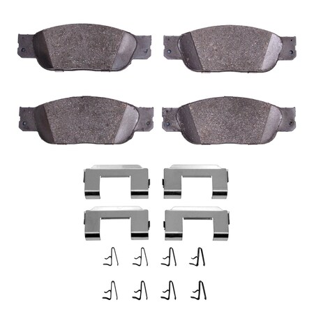 Dynamic Friction Co 5000 Advanced Brake Pads - Ceramic and Hardware Kit, Long Pad Wear, Front 1551-0805-01